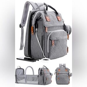 NWOT Waterproof Diaper Backpack with Portable Diaper Pad